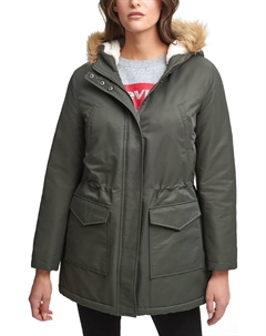 Женская утепленная парка средней длины с искусственным мехом, Army Green/Sherpa Lining Levi's®