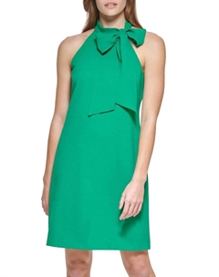 Мини-платье с бантом на шее, цвет Kelly Green Vince camuto