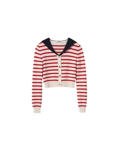 Вязаный топ SS24 женский экрю Miu miu