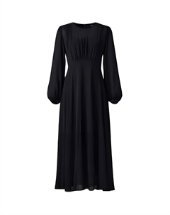 Женское длинное платье с рукавами черное Uniqlo