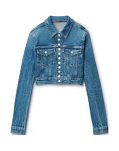 Укороченная джинсовая куртка, темно-синяя Alexander wang