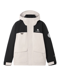 Цветной блочный пэчворк Ветрозащитная и влагонепроницаемая куртка с 3D эффектом резиновой аппликации 3 в 1 Унисекс, Фантом Блэк-Оук Грей Camel