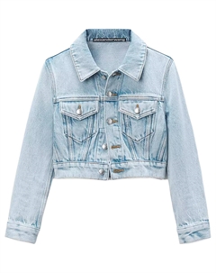 Кропированная джинсовая куртка, отбеленная Alexander wang