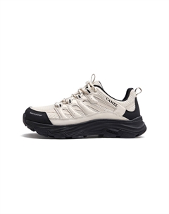 Скользоустойчивые и дышащие низкие треккинговые ботинки мужские черно-белые, цвет Black White Camel