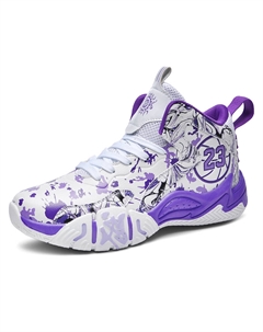 Унисекс баскетбольные кроссовки бело-фиолетовые, цвет White Purple Tonybear