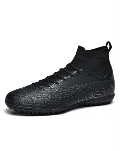 Унисекс футбольные бутсы высокие черные/черно-белые для искусственного покрытия, цвет Black Turf Kuding