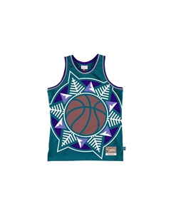 Баскетбольная майка мужская зеленая Mitchell ness