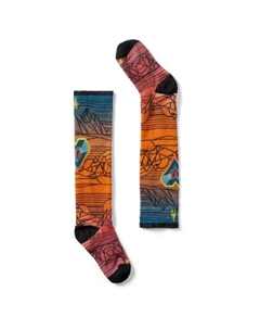 Лыжные носки Junior'S Zero Cushion с принтом Geo Peaks - многофункциональные, оранжевый Smartwool