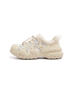 Амортизирующие противоскользящие износостойкие туфли для треккинга с увеличенной высотой для женщин бежево-серебристо-желтые, цвет Beige/Silver/Yellow Camel