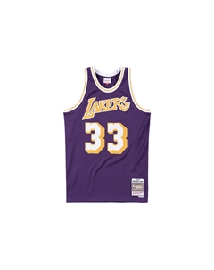 Майка Los Angeles Lakers выездная 1983-84 Kareem Abdul Jabbar Swingman Mitchell & Ness фиолетовая Mitchell ness