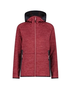 Женская куртка с фиксированным капюшоном - флисовая куртка, Peony Melange Cmp