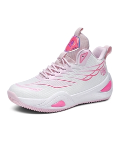 Высокие баскетбольные кроссовки унисекс бело-розовые, цвет White Pink Tonybear