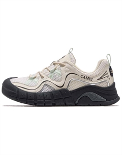 Износостойкие нескользящие дышащие низкие треккинговые туфли женские бежевый белый черный, цвет Beige White Black Camel