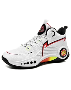 Дышащие нескользящие и износостойкие баскетбольные кроссовки унисекс бело-красные, цвет White Red Tonybear