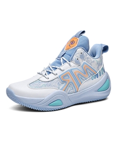 Мид-топ баскетбольные кроссовки унисекс бело-синие, цвет White Blue Tonybear