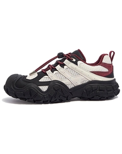 Женские противоскользящие износостойкие треккинговые туфли низкие - бежевый/черный/бордовый, цвет Beige/Black/Burgundy Camel