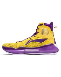 ЛиНинг ЮШуай 13 Бум Покрытие Баланс Легкие Высокие Баскетбольные Кроссовки Мужские Фиолетовые Золотые Li-ning