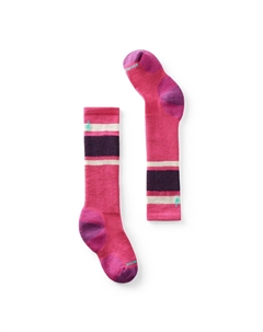 Зимние спортивные полосатые носки с полной амортизацией до колена, Power Pink Smartwool