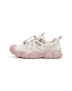 Женские противоскользящие износостойкие низкие треккинговые туфли бежевый розовый серебристый, цвет Beige/Pink/Silver Camel