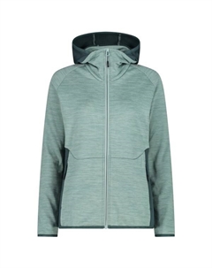 Женская куртка с фиксированным капюшоном - флисовая куртка, Jade Melange Cmp