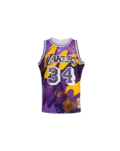 Майка баскетбольная Mitchell & Ness 'NBA La Lakers 96 Shaquille O'Neal' Hyper Hoops Swingman фиолетовая золотая Mitchell ness
