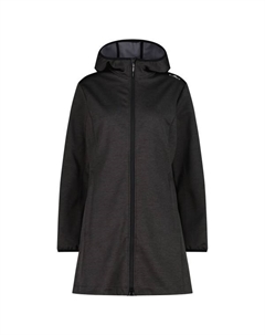 Женская парка с фиксированным капюшоном - куртка софтшелл, черный Cmp