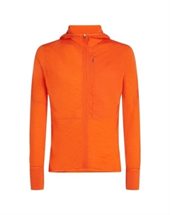 Толстовка с капюшоном из флиса Merino 200 Realfleece Downer L/S с застежкой-молнией - флисовый пуловер, Blaze Icebreaker