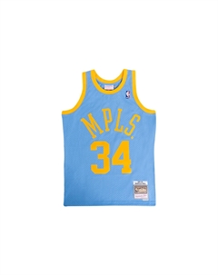 Майка баскетбольная Mitchell & Ness 2001/02 Shaquille O'Neal Los Angeles Lakers Authentic Player Jersey, небесно-голубая Mitchell ness