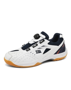 Антискользящие износостойкие низкие бадминтонные кроссовки унисекс белый темно-синий, цвет White Dark Blue Tonybear