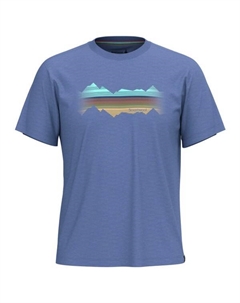 Футболка с рисунком горного горизонта - рубашка из мериносовой шерсти, синий Smartwool