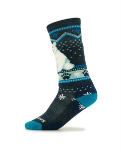 Детские зимние спортивные носки с рисунком медведя на подушке, многофункциональные., синий Smartwool