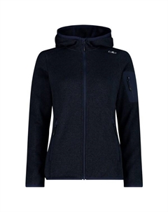 Женская куртка с фиксированным капюшоном, жаккардовая трикотажная 3h19826 - флисовая куртка, синий Cmp