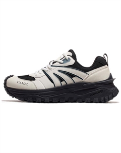 Антискользящие износостойкие низкие треккинговые туфли мужские бело-черные, цвет White/Black Camel