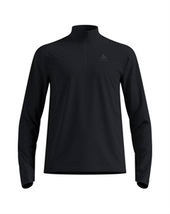 Термофутболка среднего слоя с застежкой-молнией на 1/2 дюйма для бега, черный Odlo