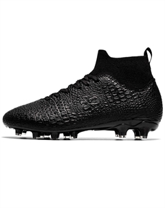 Амортизирующие противоскользящие износостойкие легкие футбольные бутсы унисекс черные с длинными шипами, цвет Black Long Stud Double dice