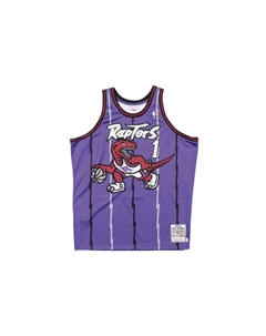 Аутентичная выездная футболка Mitchell & Ness 'NBA Toronto Raptors 98 Tracy Mcgrady', фиолетовая коробка Mitchell ness