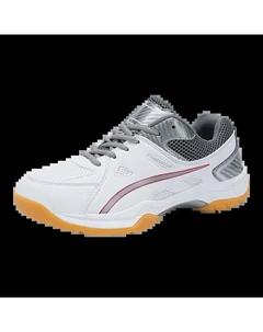 Скользоустойчивые, износостойкие, легкие, увеличивающие рост низкие бадминтонные кроссовки Unisex бело-серые, цвет White Gray Tonybear