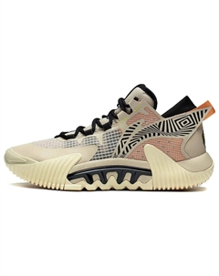 Лининг Badfive 2 низкие устойчивые к истиранию дышащие баскетбольные кроссовки мужские бежево-желтые Li-ning