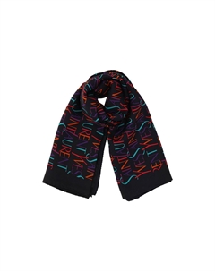 Шёлковый шарф женский голубой Saint laurent