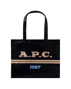 Хлопковая сумка-шоппер через плечо женская синяя A.p.c.