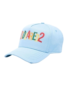 Хлопковая бейсболка женская синяя, Blue Dsquared2