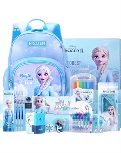 Студенческий рюкзак из полиэстера небольшой разноцветный, Elsa Fresh Blue+Study Stationery Disney