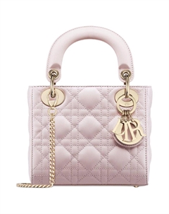 Женская сумка из овчины миниатюрная розовая через плечо кроссбоди Dior