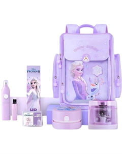 Полиэстеровый вместительный рюкзак для школьников с молнией, Purple+Electric Stationery Disney