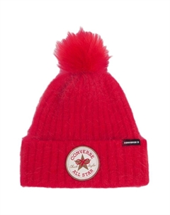 Вязаная шапка из полиамида с кроличьим мехом унисекс фуксия, Fuchsia Converse
