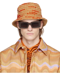 Бежево-оранжевая панама Le Raphia 'Le Bob Bordado' Jacquemus