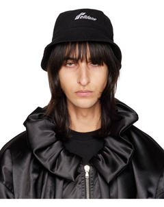 Черная панама с вышивкой We11done