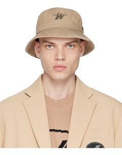 Бежевая панама с логотипом WD One We11done