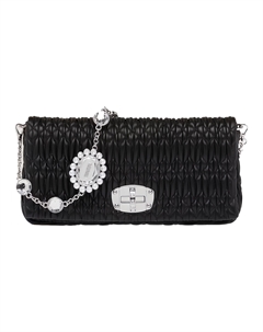 Кожаная сумка через плечо на руку черная Miu miu