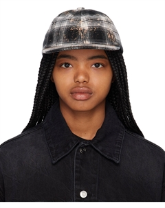 Черная кепка в клетку от отбеливателя We11done